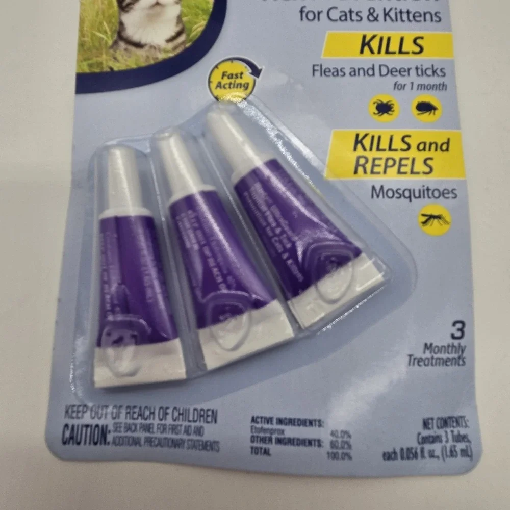 NEW Hartz UltraGuard Flea & Tick Drops for Cats & Kittens, 5 lbs & over, 3 Ct